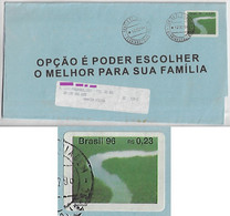 Brazil 1996 Wrapper Sent From Florianópolis To São José Stamp RHM-719 Amazonas River - Cartas