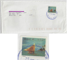 Brazil 1997 Cover Sent From Brasília To São José Stamp RHM-720 raft boat Electronic Sorting Marks NEC Nippon Electric Co - Cartas