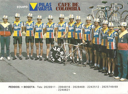 CARTE CYCLISME GROUPE TEAM VARTA - CAFE DE COLOMBIA 1985 - Ciclismo