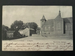 HOLLOGNE - AUX - PIERRES «  L’ÉGLISE «  PANORAMA,ANIMÉE 1900. - Grace-Hollogne