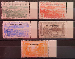 R2253/376 - 1957 - NOUVELLES HEBRIDES - TIMBRES TAXE - SERIE COMPLETE - N°36 à 40 NEUFS* BdF - Neufs