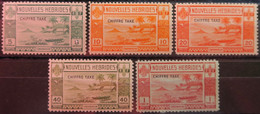 R2253/378 - 1938 - NOUVELLES HEBRIDES - TIMBRES TAXE - SERIE COMPLETE - N°11 à 15 NEUFS** - Cote : 104,00 € - Neufs