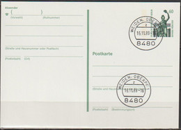 Berlin Ganzsache 1989 Mi.-Nr. P 130 Tagesstempel WEIDEN OBERPF1 Z 16.11.1989  ( PK 360 ) - Postkarten - Gebraucht