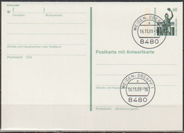 Berlin Ganzsache 1989 Mi.-Nr. P 133 Tagesstempel WEIDEN OBERPF1 Z 16.11.1989  ( PK 361 ) - Postkaarten - Gebruikt