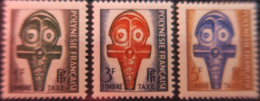 R2253/385 - 1958 - POLYNESIE FRANÇAISE - TIMBRES TAXE - SERIE COMPLETE - N°1 à 3 NEUFS* - Portomarken