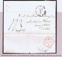 Ireland Dublin Penny Post 1838 Letter Canterbury To Kingstown With Circular DUBLIN/1d/PENNY POST In Black - Préphilatélie