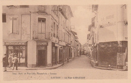 CPSM Sépia (81) LAVAUR La Rue Carlesse  Commerce Herboristerie P. GARDEL - Lavaur