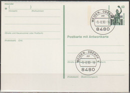 Berlin Ganzsache 1990 Mi.-Nr. P 138 Tagesstempel WEIDEN OBEPF 1 Ap 9.8.90  ( PK 365 ) - Postkarten - Gebraucht