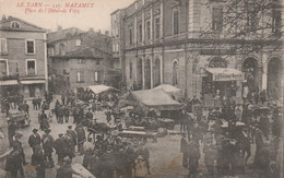 CPA (81) MAZAMET Rue De L' Hôtel De Ville Marché Marchand Ambulant - Mazamet