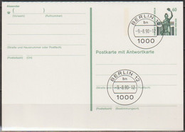 Berlin Ganzsache 1990 Mi.-Nr. P 138 Tagesstempel BERLIN 12  Bn 9.8.90  ( PK 366 ) - Postkarten - Gebraucht