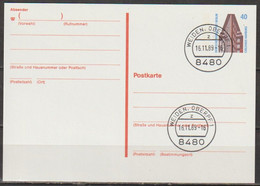 Berlin Ganzsache 1989 Mi.-Nr. P 129 Tagesstempel WEIDEN OBERPF 1  Z 16.11.89  ( PK 368 ) - Postkarten - Gebraucht