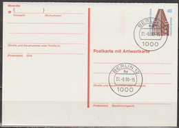 Berlin Ganzsache 1990 Mi.-Nr. P 137 Tagesstempel BERLIN 12 By  31.8.90 ( PK 373 ) - Postcards - Used