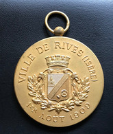Medaille - VILLE DE RIVES (Isere) - 1909 - Professionnels / De Société