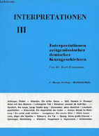 Interpretationen Zeitgenössischer Deutscher Kurzgeschichten Band III - 4.auflage. - Dr.Brinkmann Karl - 0 - Other & Unclassified