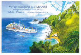 Polynésie Française / Tahiti - Carte Postale Prétimbrée à Poster 2019 Entier - Aranui / Pitcairn - Neufs