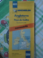 Michelin N° 403 Angleterre Ouest & Sud Ouest Pays De Galles 1/400000 1 Cm : 4 Km - Nouveauté - Cartes Routières