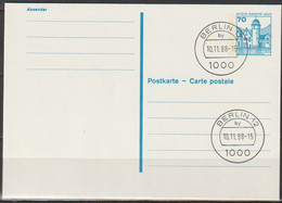 Berlin Ganzsache 1984 Mi.-Nr. P 123II Tagesstempel BERLIN 12 By   10.11.88 ( PK 381 ) - Postkaarten - Gebruikt