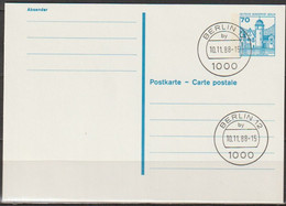 Berlin Ganzsache 1984 Mi.-Nr. P 123II Tagesstempel BERLIN 12 By   10.11.88 ( PK 381 ) - Postales - Usados