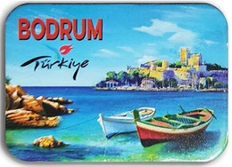 Magnet, Bodrum Beach, Fishing Boat, Bodrum Castle, Tourism 4,5 X 6,5 Cm, Thickness 3mm - Sonstige & Ohne Zuordnung