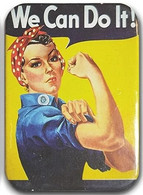 Magnet "We Can Do It!" Woman Figure 4,5 X 6,5 Cm, Thickness 3mm - Sonstige & Ohne Zuordnung