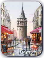 Retro Magnet, Galata Tower, Istanbul, 5 X 7cm, Thickness 3mm - Other & Unclassified