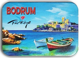 Bodrum Beach, Fishing Boat, Bodrum Castle, Tourism 4,5 X 6,5 Cm, Thickness 3mm - Altri & Non Classificati