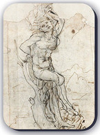 Magnet, Leonardo Da Vinci Sketch Drawing, The Martyrdom Of Saint Sebastian, 5 X 7cm, Thickness 3mm - Other & Unclassified