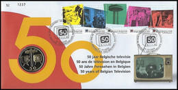 NUMISLETTER 3213/3217° - 50 Ans De Télévision En Belgique / 50 Jaar Televisie In België / 50 Jahre Fernsehen In Belgien - Numisletter