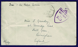 Ref 1564 -  WWII 1945 Censored Cover - Egypt To Birmingham - Covers & Documents