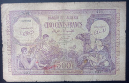 Algérie - Billet De 500 Francs - Algérie