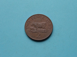 2 Pence 1989 - KM 41 Guernsey ( Uncleaned Coins / For Grade, Please See SCANS ) ! - Guernsey