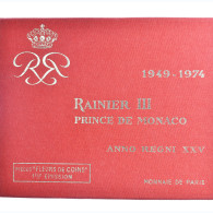 Monnaie, Monaco, Rainier III, 25 Années De Règne, 10 C. à 50 Frs., 1974 - 1960-2001 Nouveaux Francs