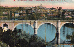 Delcampe - CHAUVIGNY VUE D'ENSEMBLE PRISE DU PONT DE CHEMIN DE FER 1929 TBE - Chauvigny