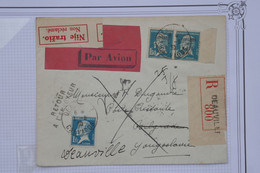 BD9 FRANCE BELLE LETTRE RECOM.  RRR 1930 DEAUVILLE A BELGRADE YOUGOSLAVIE +PAIRE B.I.T +AEROPHILATELIE+++AFFR. PLAISANT - 1927-1959 Covers & Documents