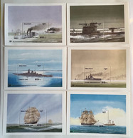 BHUTAN 1989 6 Miniature Sheets 30 YEARS IMO SHIPS Michel See Block 201-212 MNH (war Navy Sailing Submarine Bloc Souvenir - Bhoutan