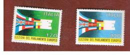 ITALIA - UN.1462.1463  - 1979  ELEZIONI EUROPEE     (SERIE COMPLETA DI 2)       - NUOVI **(MINT) - 1971-80:  Nuovi