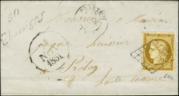 Grille / N° 1 Càd T 15 PRATHOY (50) Cursive 50 / Chassigny Sur Lettre Avec Texte Daté De Mats Le 21 Novembre 1851 Adress - 1849-1850 Ceres