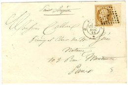 Losange J / N° 13 Type II Grand Bdf Càd J PARIS J Sur Lettre Locale. 1861. - TB / SUP. - 1853-1860 Napoléon III.