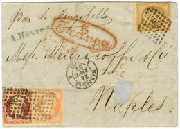 PC 1896 / N° 13 + N° 16 + N° 17 Càd 4 MARSEILLE 4 (12) Sur Lettre Pour Naples. 1859. - TB. - 1853-1860 Napoleon III