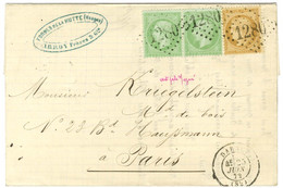 GC 1280 / N° 20 Paire + N° 59 Càd T 17 DARNEY (82) Sur Lettre Pour Paris. 1872. - TB / SUP. - 1862 Napoleon III