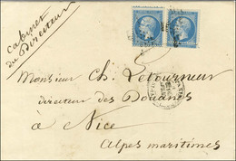 Etoile 2 / N° 22 (2ex Avec Piquage Très Déplacé) Càd PARIS / R. ST LAZARE Sur Lettre 2 Ports Pour Nice. 1864. - TB. - 1862 Napoleon III