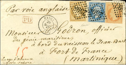 GC 2598 / N° 21 + N° 22 + N° 23 Càd T 15 NANCY (52) Sur Lettre (au Verso, Manque 2 Rabats) Adressée à Un Officier à Bord - 1862 Napoleon III