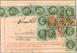 GC 3341 / N° 25 (12) + N° 51 (4) Sur Avis De Réception Présentant Une Fraude Du Postier, Au Verso Càd T 16 SAVIGNY-S-BRA - 1863-1870 Napoleon III With Laurels