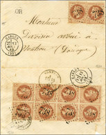 GC 738 / N° 26 (2) (au Recto) Et Bloc De 8 Au Verso Càd T 17 CARLUX (23) Sur Lettre Pour Nontron. 1869. - SUP. - R. - 1863-1870 Napoleon III With Laurels