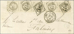 GC 3817 / N° 27 Gris Foncé (bande De 5) Càd T 15 ST PIERRE S DIVES (13) Sur Lettre Pour Falaise. 1868. - TB / SUP. - R. - 1863-1870 Napoleon III With Laurels