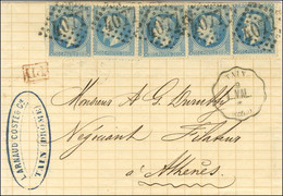GC 4077 / N° 29 Type 2 (5) Conv. Stat. TAIN / L.VAL.(25) Sur Lettre Pour Athènes 1870. - SUP. - R. - 1863-1870 Napoleon III With Laurels
