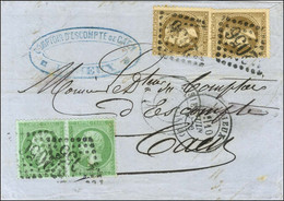 GC 2056 / N° 30 Paire + N° 35 Paire Càd T 17 LISIEUX (13) Sur Lettre 3 Ports Pour Caen. 1872. - TB / SUP. - 1863-1870 Napoleon III With Laurels