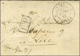 Lettre Avec Texte Daté De Clichy Le 27 Septembre 1870 Pour Nice. Au Recto, Càd De Rayon 5 PARIS 5 (60) 28 SEPT. 70 + P.P - Krieg 1870