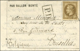 Lettre Avec Texte Daté De Neuilly Le 27 Octobre 1870 Pour Bruxelles. Au Recto, Griffe D'ambulant PLAR (Paris à La Rochel - Krieg 1870
