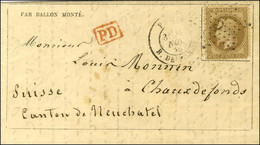 Etoile 5 / N° 30 Càd PARIS / R. DE BONDY 4 NOV. 70 Sur Gazette Des Absents N° 4 Pour La Chaux De Fonds (Suisse). Au Vers - Krieg 1870